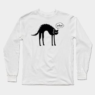 black cat says what Long Sleeve T-Shirt